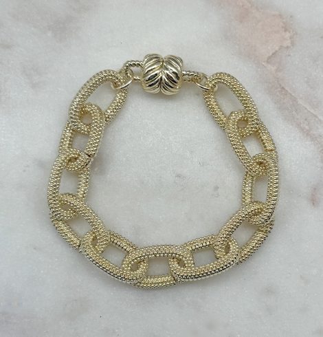 A photo of the Gold Textured Magnetic Link Bracelet product