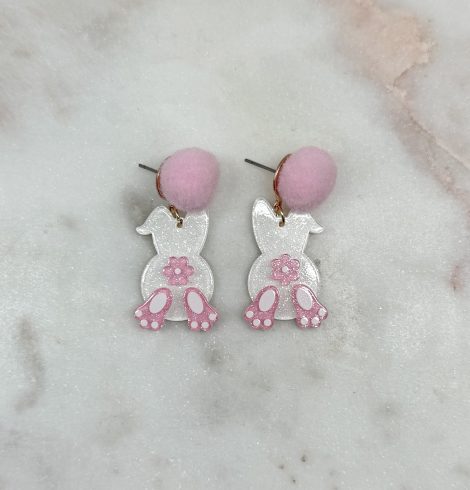 A photo of the Bunny Bum Earrings product