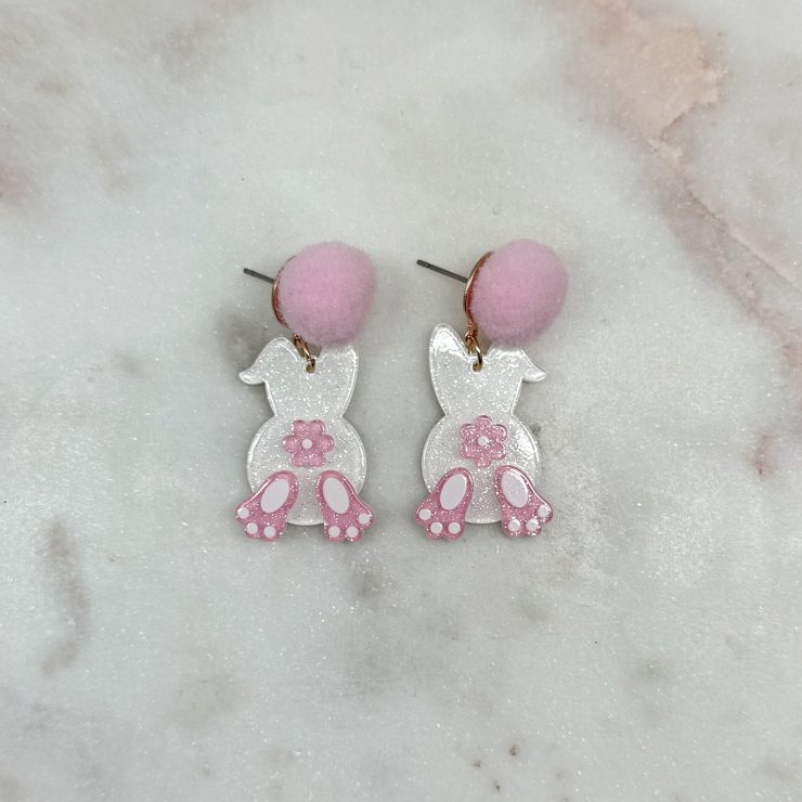 A photo of the Bunny Bum Earrings product